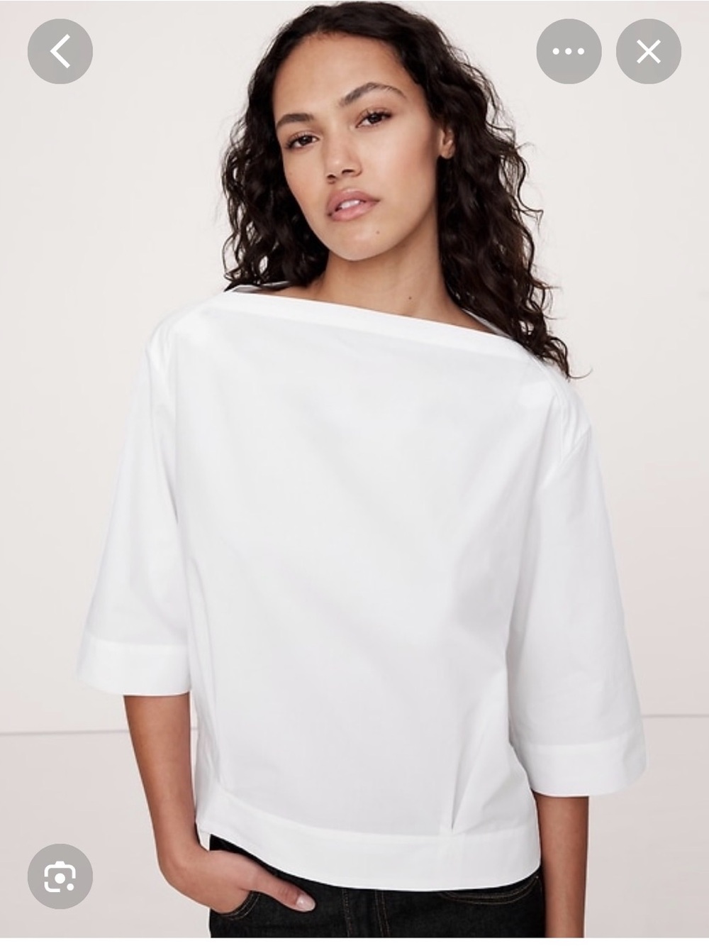Banana Republic crisp cotton Boatneck Boxy Top - Women